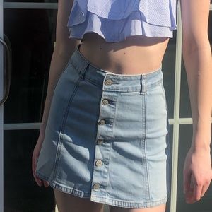 Supré Denim A line button down mini skirt